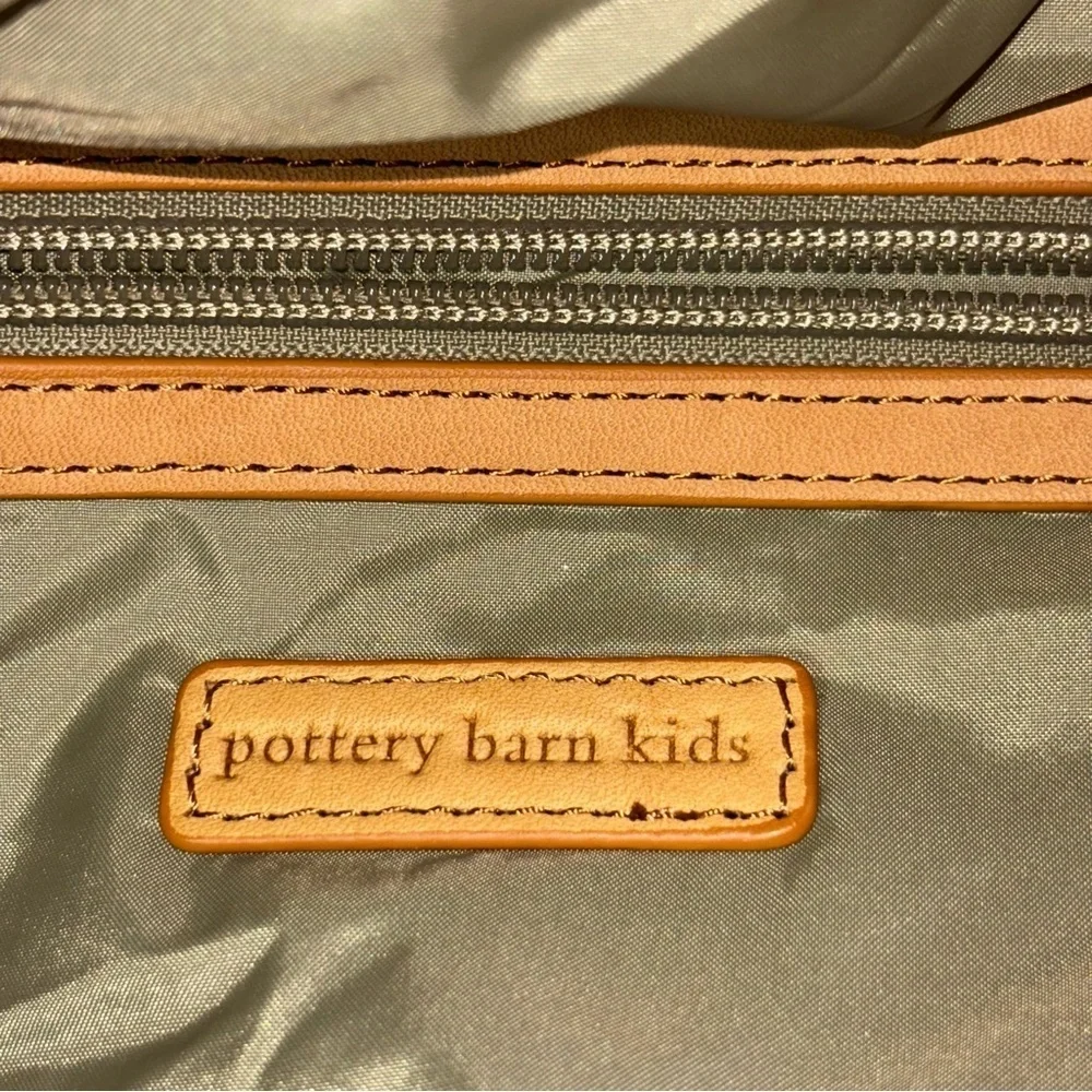Pottery Barn Kids Gray and Brown Classic Baby Diaper Bag with Initial C